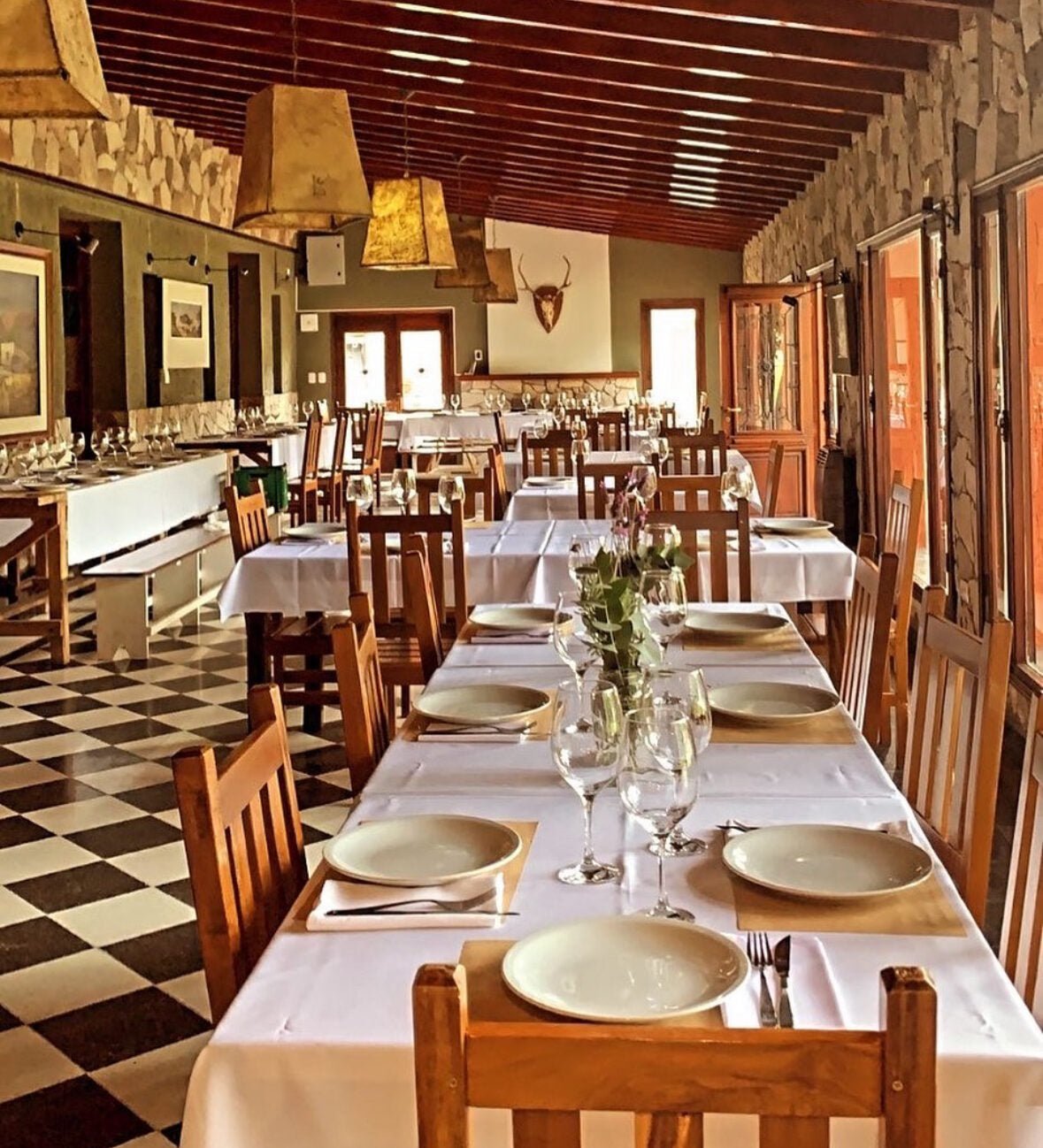 Interior table setting at Estancia La Morena