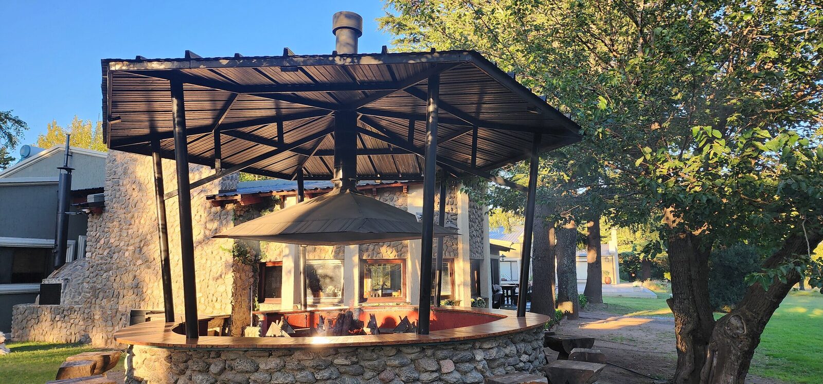 Firepit pavilion at Estancia La Morena